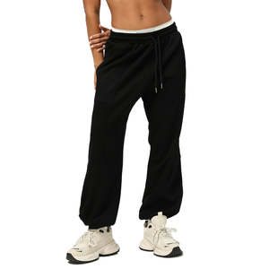 Pantalones de chándal holgados de rizo en blanco de gran tamaño con logotipo personalizado para mujer, pantalones de chándal informales para mujer, pantalones de chándal deportivos para mujer, servicio OEM - Product Image 5