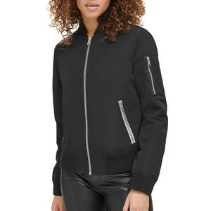 Veste bomber matelassée en gros, manteau d'hiver chaud, vêtements d'extérieur, fermeture éclair sur le devant, vêtements de sport, couleur unie, coton, nylon, respirant - Product Image 1
