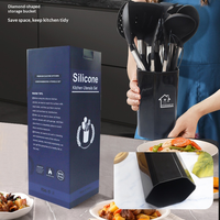 Ensemble d'ustensiles de cuisine en silicone antiadhésif sans BPA, 446 ° Ustensiles de cuisine en silicone résistant à la chaleur
