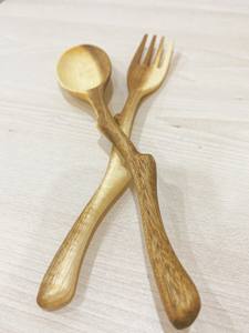 Cuchara de madera de coco hecha a mano para cocinar y servir - Product Image 6