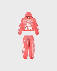 Logo personnalisé unisexe survêtement entraînement Fitness polaire grande taille couleur bordeaux à capuche et survêtement de jogging pour hommes - Product Image 6