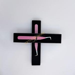 Pestañas GETUP BROSONS IMPEX de Acero Inoxidable con Recubrimiento en Polvo Color Rosa Intenso/Rosa Claro, Diseño de Corazón Recortado, Doradas, Antiestáticas - Product Image 2