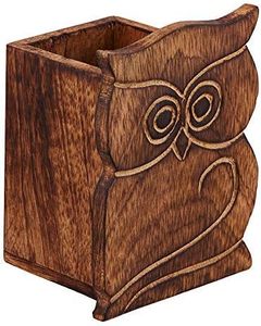 Hibou Design rustique bois porte-crayon stylo tasse Spectacle porte-lunettes bureau Caddy organisateur fournitures de bureau accessoires cadeau - Product Image 5