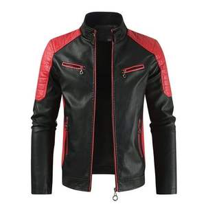 Chaqueta de motorista de cuero real transpirable con cremallera para hombre con forro negro acolchado y bolsillos interiores exteriores OEM al por mayor 2024 - Product Image 1