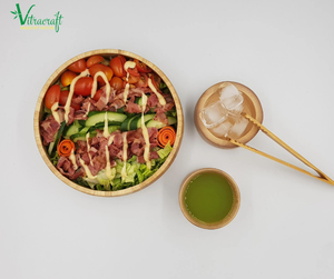 100% Bol en bambou Peinture non laquée naturelle/unie Meilleur cadeau végétalien Vaisselle en bambou peinte à la main Bol Cadeau significatif écologique naturel Sûr à utiliser - Product Image 1