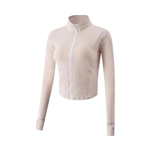 <b>Women</b> Jacket High Quality Control Spandex Polyester Comfortable Windbreaker <b>Long</b> Sleeve Zip top - Product Image 1