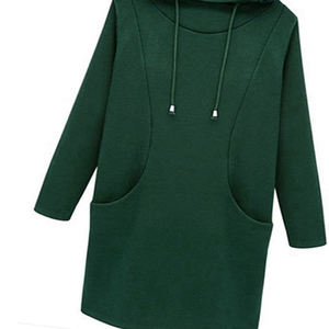 Pull-over long à capuche pour femme, vêtement de rue de haute qualité, haut en coton polaire chaud et respirant, manteau d'hiver, vente en gros - Product Image 5