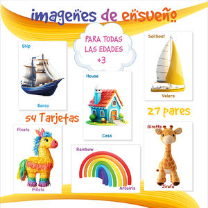 Juego de Memoria Infantil Inglés Español 54 Cartas 27 Pares - Product Image 3