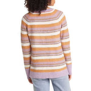 2024 personalizado OEM mujeres Jacquard suéter de manga larga de punto a rayas mujeres pulóver de punto con cuello en V suéter de las mujeres - Product Image 3