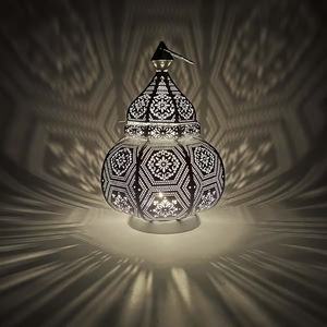 Portavelas de Metal Blanco Estilo Marroquí para Decoración del Hogar, Mesa, Ramadán - Product Image 3