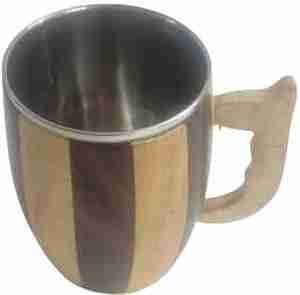 Chope à bière en bois avec tasse en acier inoxydable de 17oz Grandes idées de cadeaux de bière en bois - Product Image 2