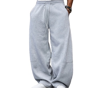 Pantalon de jogging décontracté pour homme en molleton de coton délavé respirant avec cordon de serrage et taille élastique – Fabrication OEM/ODM - Product Image 1