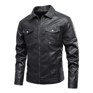 Fashion Genuine Sheepskin Tanned Leather Jacket Men Vintage Motorcycle Wine Red Zipper Moto Biker Clothing Slim Fit <b>Coats</b> - Product Image 1