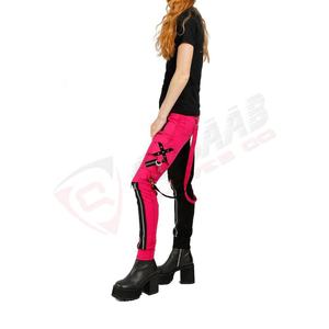 Anti-wrinkle Doubled-color Slim Fit Breathable Color-Block Patchwork Fashion <b>Ladies</b> Men-Gothic Bondage-black Pants <b>Trousers</b> - Product Image 3