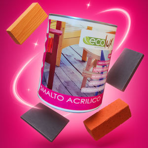 Ecolux 750ml Vernice Acrilica Rossa Ecologica a Base d'Acqua per Legno e Metallo Finitura Lucida - Product Image 6