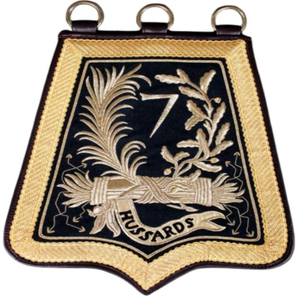 Badges de sabretache des 7e Hussards brodés à la main, en feutre tissé non-tissé, à coudre, avec pochette magnétique - Product Image 3