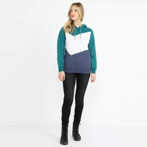 Sudadera con capucha de bloque de color para mujer Sudadera con capucha elegante y acogedora con diseño de color atrevido, perfecta para trajes Casuales - Product Image 1