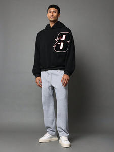 100% coton Logo personnalisé Chenille Écusson brodé Vente en gros Qualité supérieure Surdimensionné Épaule tombante Streetwear Hoodies - Product Image 3