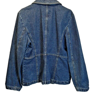 100% Cotton Blue Distressed Cotton Denim Jacket & <b>Slim</b> <b>Jean</b> Coat For Women's Ripped Design With Custom Logo - Product Image 2