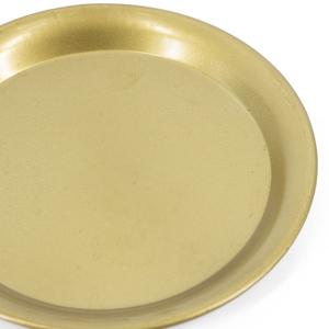 Plateau de service rond en acier inoxydable doré mat de luxe, plateau décoratif en métal pour bougies, organisateur de bijoux, plateau de table basse - Product Image 1