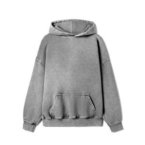 Meilleur unisexe Vintage délavé grande taille 100% coton sweat à capuche hommes personnalisable brodé sweat épais français polaire personnalisé - Product Image 1