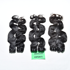 Cheveux Remy bruts non traités pour grossistes, 100g, lots à double trame machine, cheveux indiens de temple, cuticules alignées, Bodywave naturel - Product Image 4