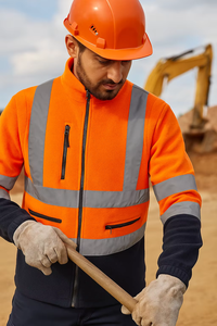 เสื้อแจ็คเก็ตสะท้อนแสงเพื่อความปลอดภัยพร้อมแถบสะท้อนแสง |   ชุดทำงานกันน้ำสำหรับคนงานและผู้ขับขี่กลางแจ้ง - Product Image 5