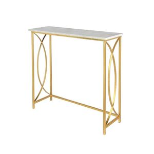 Human <b>Legs</b> Antique Brass Rectangular Metal Console <b>Tables</b> with Wooden <b>Table</b> Top Living Room Modern Design - Product Image 4