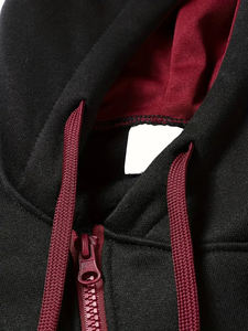 สเวตเชิ้ตสไตล์ฮิปฮอปสำหรับผู้ชาย, เสื้อมีฮู้ดยืดกลางมีกระเป๋าโอเวอร์ไซส์มีซิปสำหรับฤดูหนาว - Product Image 4