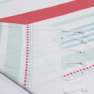 HOT SUMMER <b>SALES</b> OF <b>BEACH</b> <b>TOWELS</b> WITH 2 SIDES FRINGES 100% COTTON 200 GSM YARN DYED DOBBY DESIGN 70X170 CMS MADE IN INDIA - Product Image 5