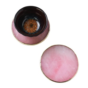 จานรองแก้วโรสควอตซ์อัญมณีธรรมชาติขัดเงาของขวัญแต่งงานที่มีคุณภาพสูง - Product Image 4