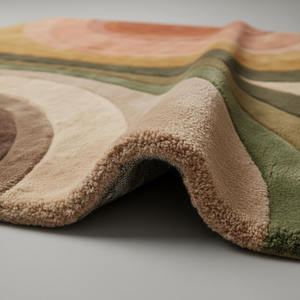 Handmade Wool Tufted Area <b>Rug</b> | <b>Pastel</b> Color Block Scandinavian Style Home Decor <b>Rug</b> High Quality Room Decor Gift for Wedding - Product Image 4