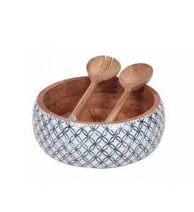 2025 Venta caliente ensaladera de madera esmalte multicolor acabado cuencos redondos para servir suministros a granel precio al por mayor - Product Image 4