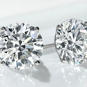 2 Carat Total Weight Diamond Earrings. 14K Solid Gold Lab Grown Diamond Studs. VS DEF Color. Diamond Earrings, Diamond Studs. - Product Image 1