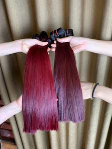 Pelucas de Cabello Humano con Encaje HD Color Borgoña Baratas al por Mayor para Mujeres Negras, Pelucas con Frente de Encaje 360, Pelucas de Cabello Virgen Vietnamita - Product Image 4