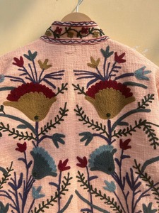 Màu Be chần bông suzani thêu tay áo khoác cho phụ nữ Phù Dâu Áo khoác mùa đông Kimono áo choàng quà cưới - Product Image 4