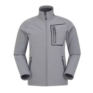 Chaquetas cortavientos SoftShell para hombre, ropa de calle, chaqueta cortavientos de gran tamaño con cremallera de poliéster vintage - Product Image 2