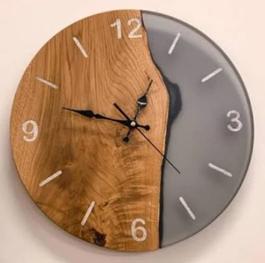 Horloge murale à la mode en résine de bois Fusion-Pièce de déclaration contemporaine pour la décoration du salon et de l'espace de travail - Product Image 2
