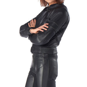 2025 chaqueta de corredor de cuero Premium para mujer, chaqueta de motociclista, ajustada, estilo Vintage, negro, a la moda, duradera, genuina - Product Image 4