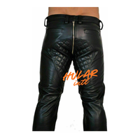 Pantalons en cuir pour hommes personnalisés, pantalons empilés, punk, hip hop, broderie, patch, pantalons en cuir pour hommes
