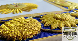 ผ้ากันเปื้อนชุดเดรสแกรนด์มาสเตอร์ที่มีคุณภาพดีที่สุดปักด้วยมือบนหนังจริงกรุณาเรียกร้องราคาสำหรับการปักต้นแบบผ้ากันเปื้อนอิฐ - Product Image 3