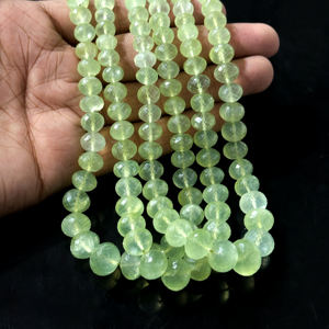 Cuentas Redondas Facetadas de Prehnita Natural de 8-10 mm, Cuentas Sueltas de Piedras Preciosas de Prehnita para la Fabricación de Joyas, por un Fabricante Indio - Product Image 6