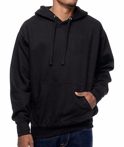 Sweat à capuche personnalisé pour homme, taille US, 100 % coton, molleton French Terry, hiver, uni, avec logo imprimé numérique et strass sur le devant, poche - Product Image 5