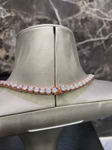 Collier Tennis Style Hip Hop avec Diamant Moissanite Taille Cubique en Argent Sterling 925 Plaqué Or Rose pour Homme – Idéal Anniversaire et Fêtes - Product Image 2