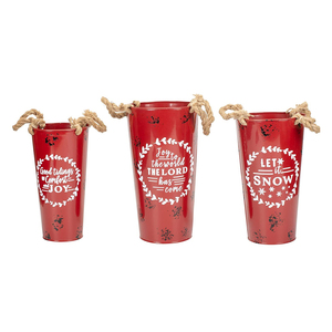 Personalizado al por mayor personalizado Santa impreso metálico regalo de Navidad cubo decoraciones de Navidad Cubo de Metal con asa - Product Image 6