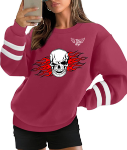 เสื้อสเวตเชิ้ตคอกลมโอเวอร์ไซส์ผ้าฟลีซปักลายกราฟิกคุณภาพสูงสำหรับผู้หญิง พร้อมโลโก้แบบกำหนดเอง - Product Image 4