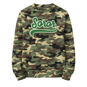 เสื้อสเวตเชิ้ตคอกลม 08 Soror สำหรับสตรี ลายตราสัญลักษณ์สมาคมนักศึกษาหญิงกรีก สีชมพูและสีเขียว สำหรับฤดูหนาว สไตล์ลำลองทันสมัย - Product Image 3