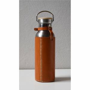 Porte-bouteille en cuir robuste, sac à bouteille d'eau tactique esthétique avec sangle de poignet, accessoire de boisson en cuir durable - Product Image 6