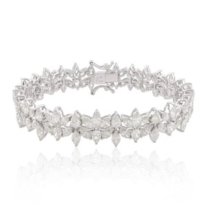 สร้อยข้อมือเพชรมอยส์ซอไนท์รูปลูกแพร์สวยงามสร้อยข้อมือเทนนิสสร้อยข้อมือสวยงามปรับแต่งเครื่องประดับของขวัญแต่งงานที่ดีที่สุดสำหรับเธอ - Product Image 4