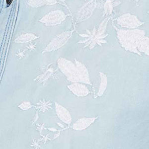 Camisa vaquera azul de estilo lujoso para mujer, pantalones vaqueros informales ajustados, tejidos de alta calidad para el verano, tarifas bajas de MOQ al por mayor - Product Image 6